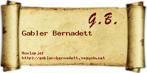 Gabler Bernadett névjegykártya